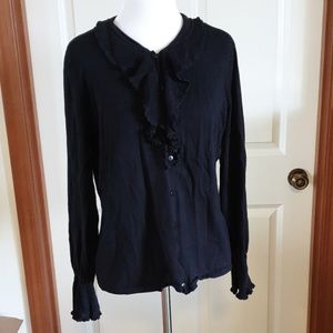 OSCAR DE LA RENTA vintage black sweater crochet